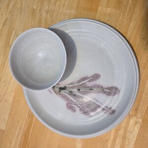 Elegant Pottery Plate and Bowl Set